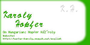 karoly hopfer business card